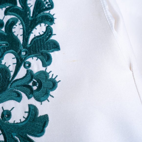 Stella McCartney White Silk Wool Mini Dress Embroidered Hearts - Picture 9 of 16